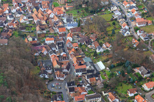 Aerial view of Main Street in Dörrenbach in the state Rhineland-Palatinate, Germany