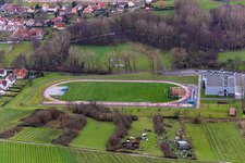 Aerial view of District Altenstadt in Wissembourg in the state Bas-Rhin, France