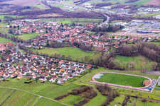 Oblique view of District Altenstadt in Wissembourg in the state Bas-Rhin, France