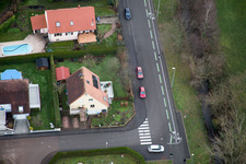 Bird's eye view of District Altenstadt in Wissembourg in the state Bas-Rhin, France