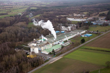 Aerial view of Sitek Insulation in the district Altenstadt in Wissembourg in the state Bas-Rhin, France