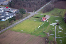 Football field in the district Altenstadt in Wissembourg in the state Bas-Rhin, France