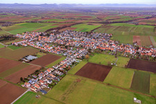 Aerial photograpy of Wattstr in Freckenfeld in the state Rhineland-Palatinate, Germany