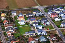 Aerial view of In the elder bush in Minfeld in the state Rhineland-Palatinate, Germany