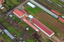 Agricultural halls at Ettenbaum in Kandel in the state Rhineland-Palatinate, Germany