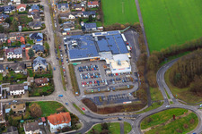 Aerial photograpy of EDEKA Kissel SBK Kandel in Kandel in the state Rhineland-Palatinate, Germany