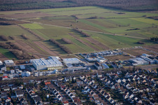 Industrial Estate Industriestr in the district Mörsch in Rheinstetten in the state Baden-Wuerttemberg, Germany
