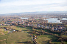 Bird's eye view of Lauterbourg in the state Bas-Rhin, France