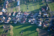 Niederlauterbach in the state Bas-Rhin, France seen from above