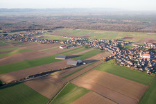 Aerial photograpy of Schleithal in the state Bas-Rhin, France