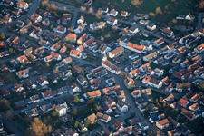 Aerial view of Town view in the district Illingen in Elchesheim-Illingen in the state Baden-Wuerttemberg, Germany