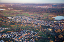 Aerial view of From the southwest in Durmersheim in the state Baden-Wuerttemberg, Germany
