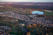Aerial view of From the west in Durmersheim in the state Baden-Wuerttemberg, Germany