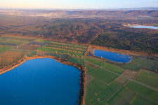 Gravel pit at Hardtwald in Durmersheim in the state Baden-Wuerttemberg, Germany