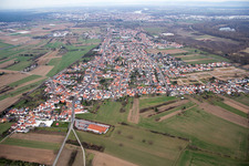 Aerial view of District Heiligenstein in Römerberg in the state Rhineland-Palatinate, Germany