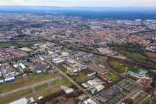 Course of the B39 south of Speyer in Speyer in the state Rhineland-Palatinate, Germany