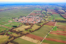 Village view from the west in Venningen in the state Rhineland-Palatinate, Germany