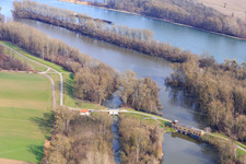 Pumping station Sondernheim South at the Rhine dam, Michelsbach close in the district Sondernheim in Germersheim in the state Rhineland-Palatinate, Germany