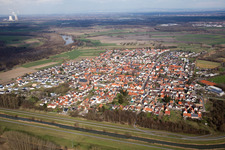 Aerial photograpy of District Rußheim in Dettenheim in the state Baden-Wuerttemberg, Germany