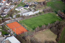 Aerial view of TC SW Russheim in the district Rußheim in Dettenheim in the state Baden-Wuerttemberg, Germany