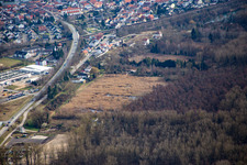 Aerial view of District Neudorf in Graben-Neudorf in the state Baden-Wuerttemberg, Germany
