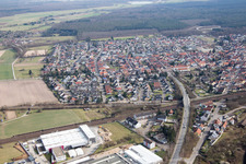 Railway crossing of Huttenheimer Landstr in the district Neudorf in Graben-Neudorf in the state Baden-Wuerttemberg, Germany