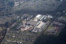 Oblique view of District Rintheim in Karlsruhe in the state Baden-Wuerttemberg, Germany