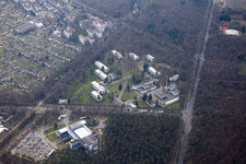 Oblique view of District Oststadt in Karlsruhe in the state Baden-Wuerttemberg, Germany