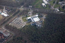 Aerial photograpy of District Waldstadt in Karlsruhe in the state Baden-Wuerttemberg, Germany