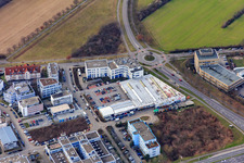 Sandfeld Shopping Center and LUTZ + GRUB ACADEMY GmbH in the district Neureut in Karlsruhe in the state Baden-Wuerttemberg, Germany