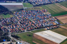 Aerial view of In the clay pits in Rheinzabern in the state Rhineland-Palatinate, Germany