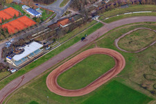 Speedway and grandstand of the Herxheim Motorsport Association in Herxheim bei Landau in the state Rhineland-Palatinate, Germany