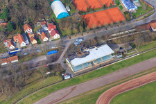 Grandstand of the Herxheim Motorsport Association racetrack in Herxheim bei Landau in the state Rhineland-Palatinate, Germany