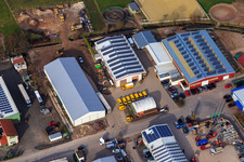 Aerial view of Transparent packaging Weber GmbH external warehouse, REGAB GmbH civil engineering in Herxheim bei Landau in the state Rhineland-Palatinate, Germany