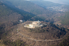 Oblique view of Hambach Castle in the district Diedesfeld in Neustadt an der Weinstraße in the state Rhineland-Palatinate, Germany