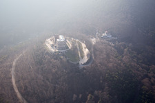 Drone recording of Hambach Castle in the district Diedesfeld in Neustadt an der Weinstraße in the state Rhineland-Palatinate, Germany