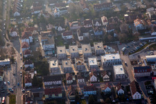 Construction site for City Quarters Building 'Im Stadtkern' in Kandel in the state Rhineland-Palatinate, Germany from above