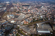 Aerial photograpy of Industrial area SW Glasmacherstr in Achern in the state Baden-Wuerttemberg, Germany