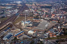 Oblique view of Industrial area SW Glasmacherstr in Achern in the state Baden-Wuerttemberg, Germany