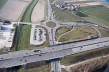 Motorway exit A5 in the district Gamshurst in Achern in the state Baden-Wuerttemberg, Germany