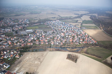 Aerial view of Offendorf in the state Bas-Rhin, France