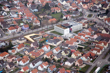 Aerial photograpy of Drusenheim in the state Bas-Rhin, France