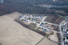 Drusenheim in the state Bas-Rhin, France from above