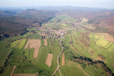 Drone image of Wingen in the state Bas-Rhin, France