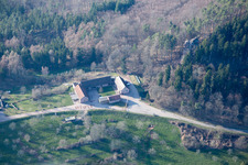 Drone recording of Gimbelhof in Wingen in the state Bas-Rhin, France
