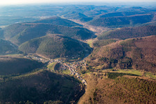 Aerial view of Schönau in the state Rhineland-Palatinate, Germany