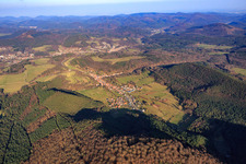 Village overview from the southwest in Rumbach in the state Rhineland-Palatinate, Germany