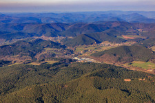 Reichenbach industrial area from the southwest in Dahn in the state Rhineland-Palatinate, Germany