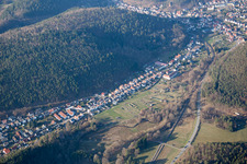 Oblique view of Hinterweidenthal in the state Rhineland-Palatinate, Germany