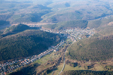 Hinterweidenthal in the state Rhineland-Palatinate, Germany from above
